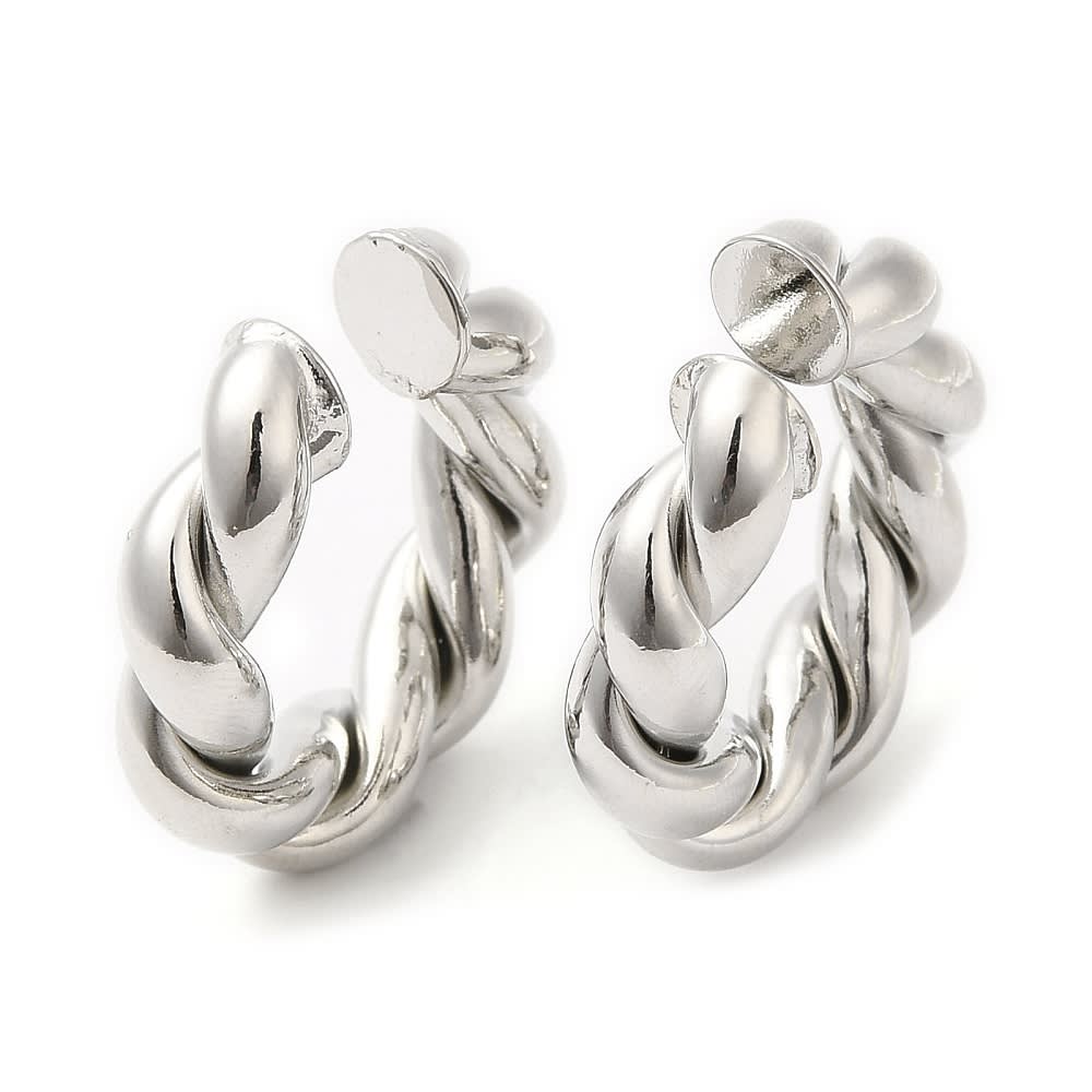 Ear cuff solitarios elegante grueso torneado 25 mm chunky / unidad3