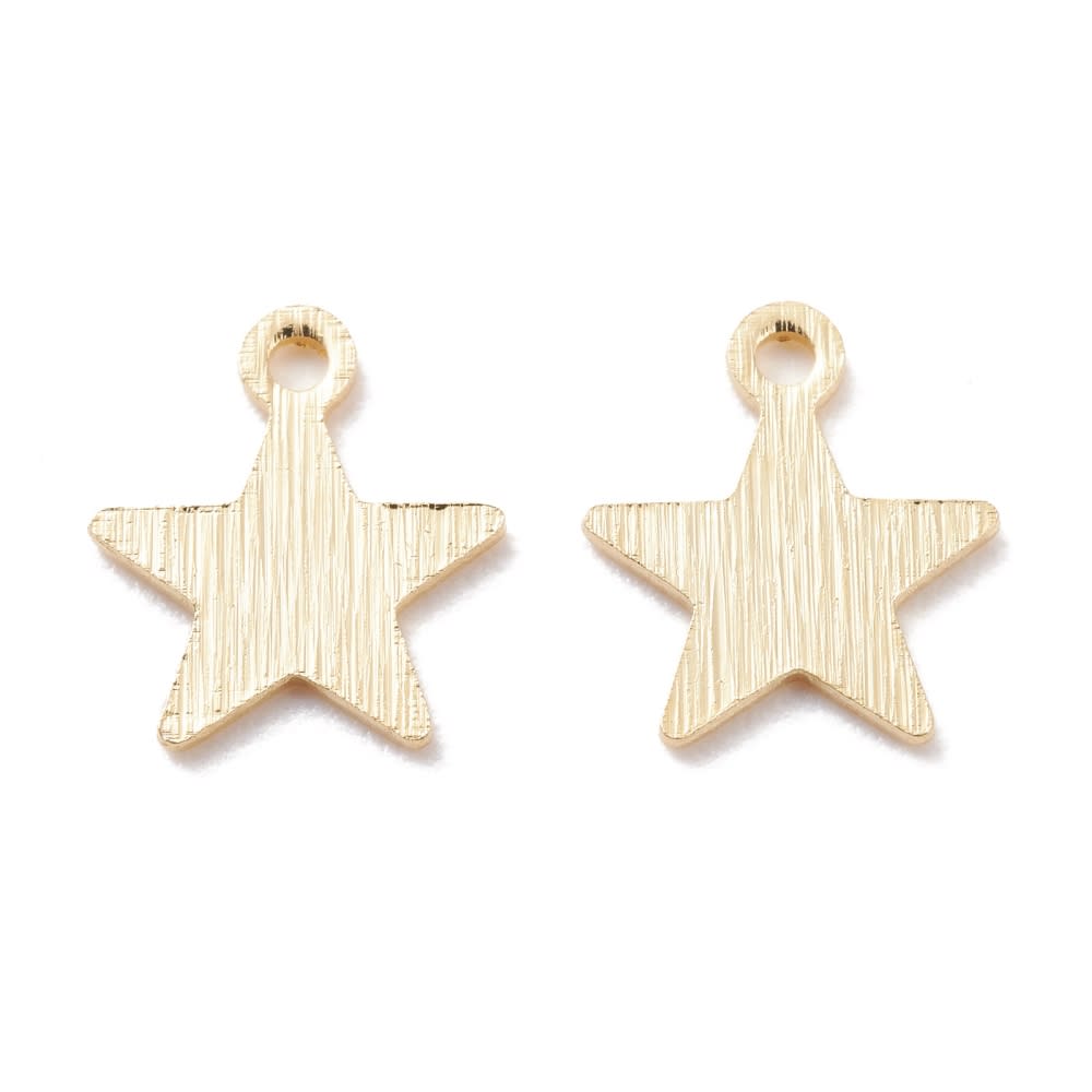 Dije colgante estrella 9 mm dorada plateada / unidad3