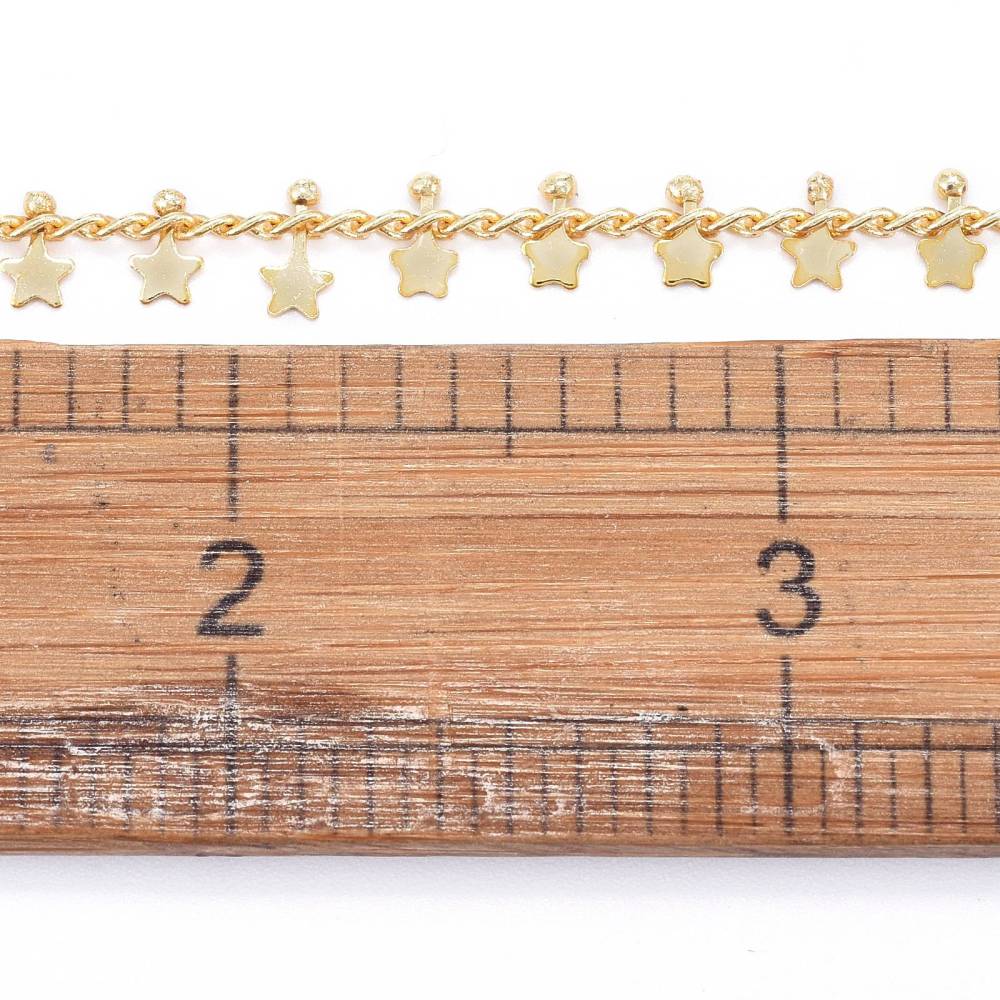 Cadena mini estrellas colgantes baño de oro platino / metro5