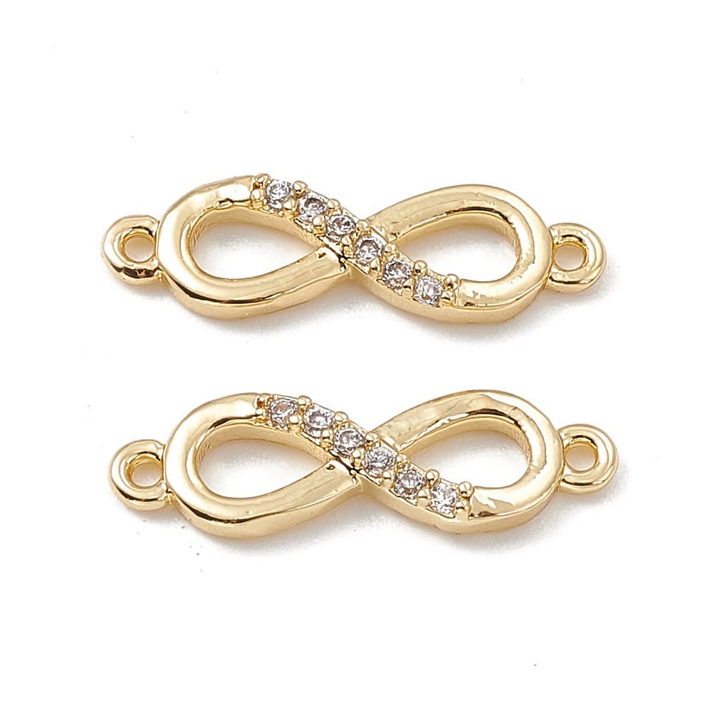 Dije conector infinito dorado plateado zircón / unidad3