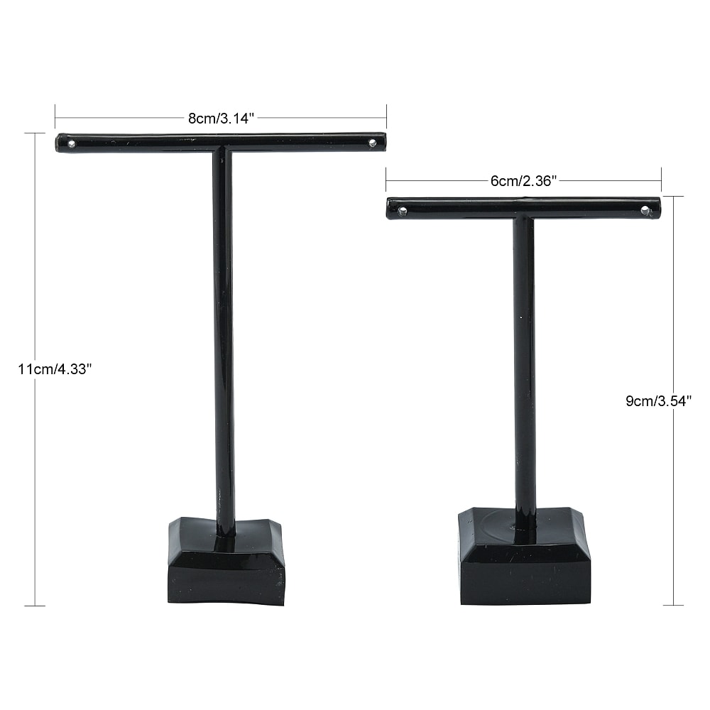 Exhibidor de aros zarcillos pendientes de acrílico negro / unidad4