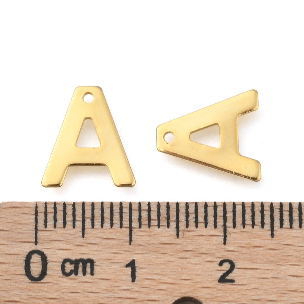Letras colgantes abecedario 11 mm acero dorado / unidad2