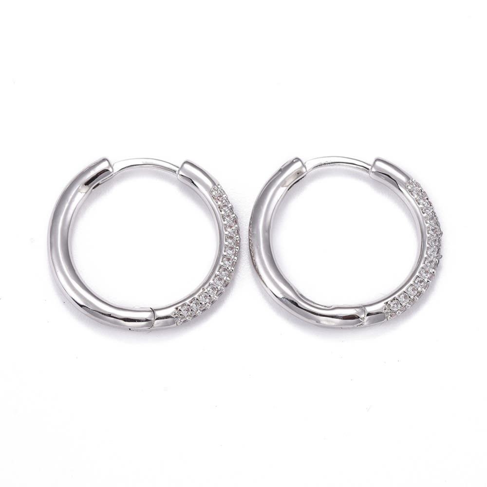 Aros argollas aretes huggies zircón 20 mm / par3