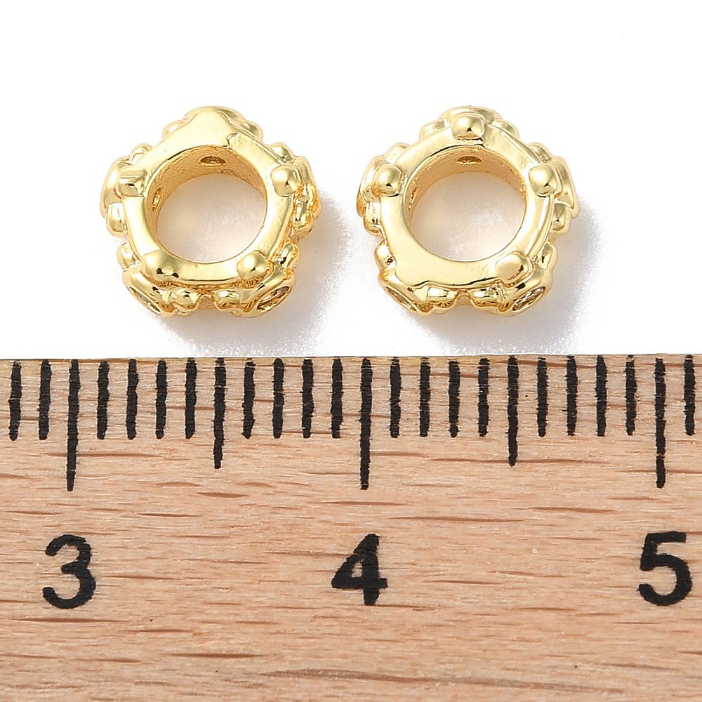 Cuenta pasador estilo europeo baño de oro / unidad2