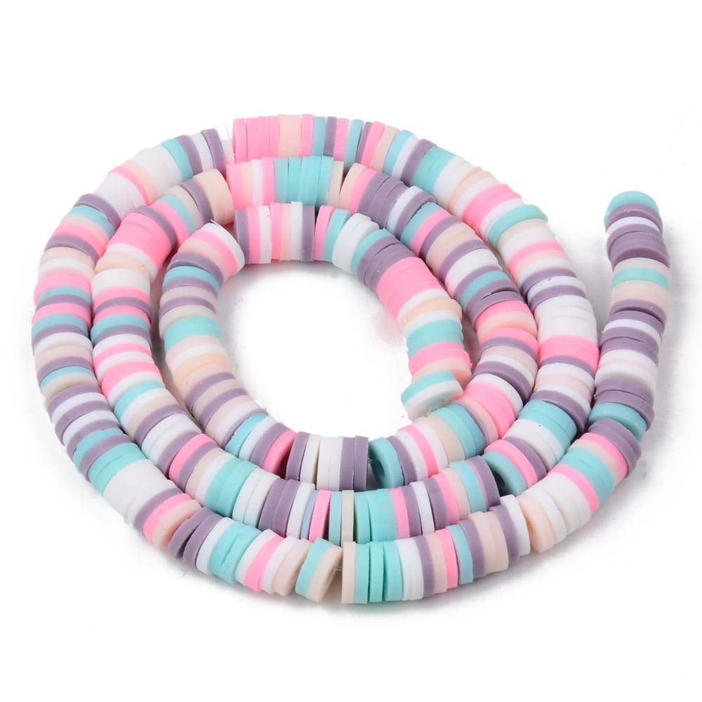 Sarta cuentas disco arcilla polimérica color surtido fimo 6 mm / tira5