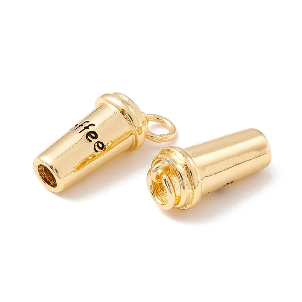 Dije colgante vaso taza de café 15 mm baño de oro / unidad3