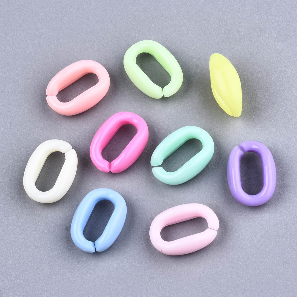 Cadena plástica acrílico por armar eslabón 16x11 mm / 20 grs2