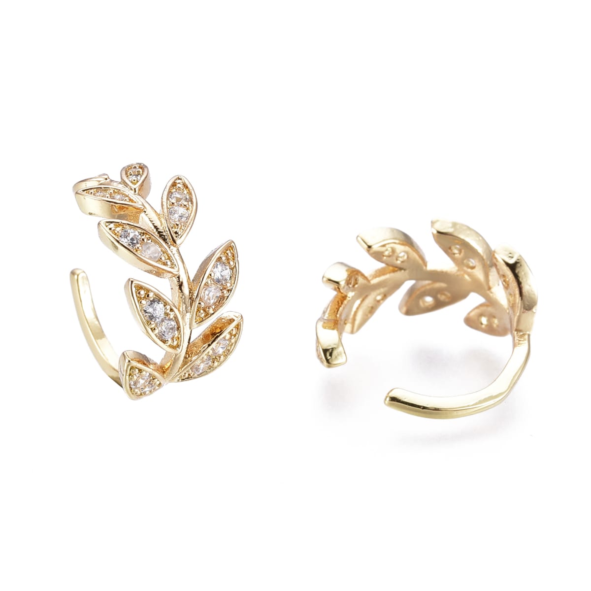 Ear cuff aros solitarios espiga baño de oro / unidad2