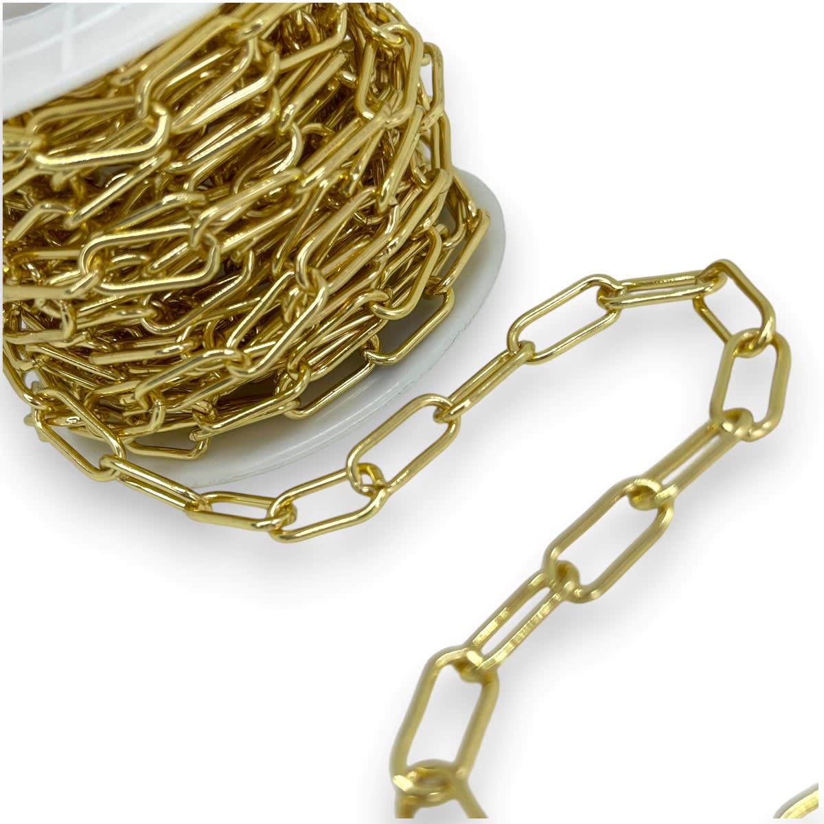 Cadena eslabones rectangulares 12x6 mm baño de oro / metro1
