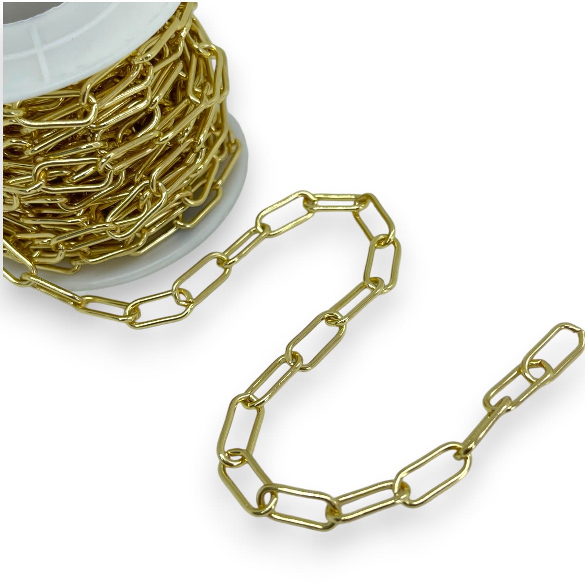 Cadena eslabones rectangulares 12x6 mm baño de oro / metro2