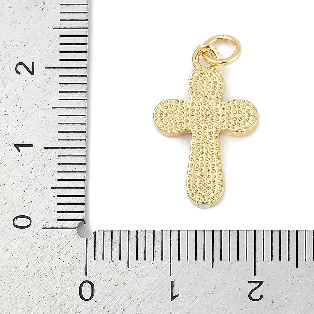 Dije colgante esmaltado cruz 20 mm baño oro  / unidad4