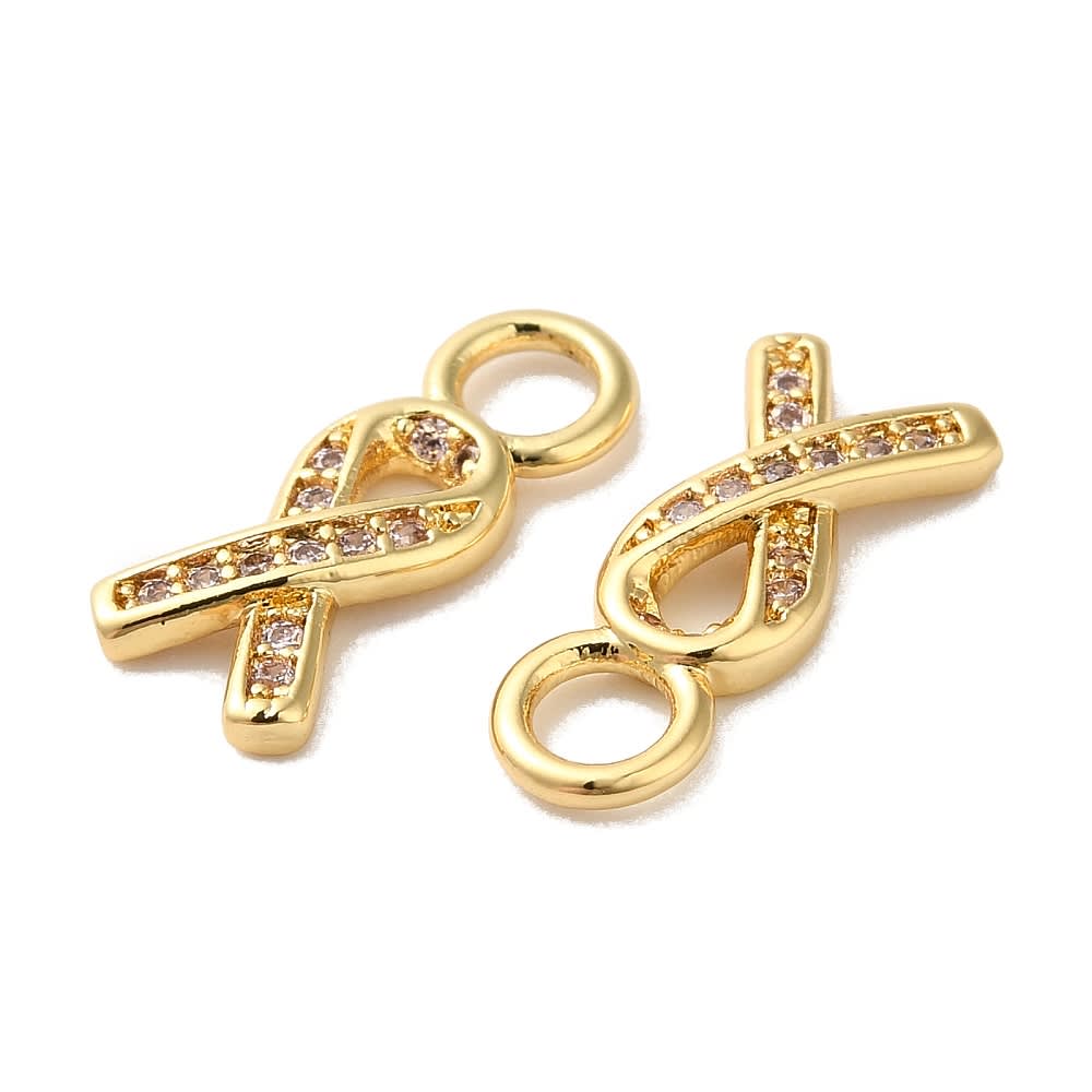 Dije colgante cinta conciencia baño oro zircón / unidad3