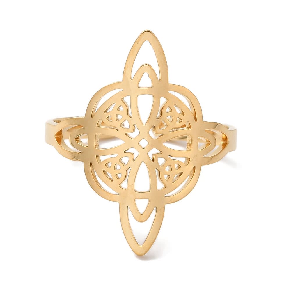 Anillo ajustable nudo de bruja acero / unidad4