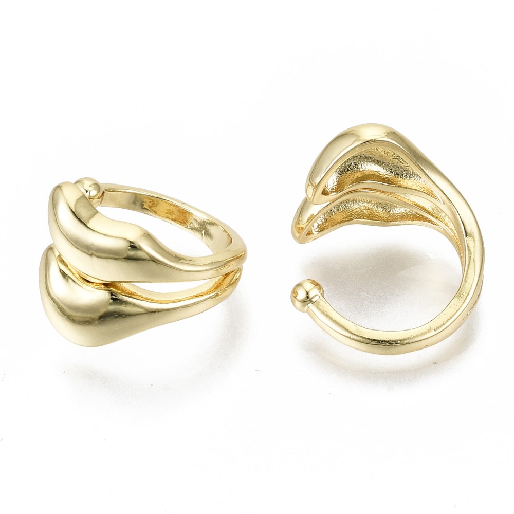 Ear cuff solitarios liso dorado baño de oro / unidad1