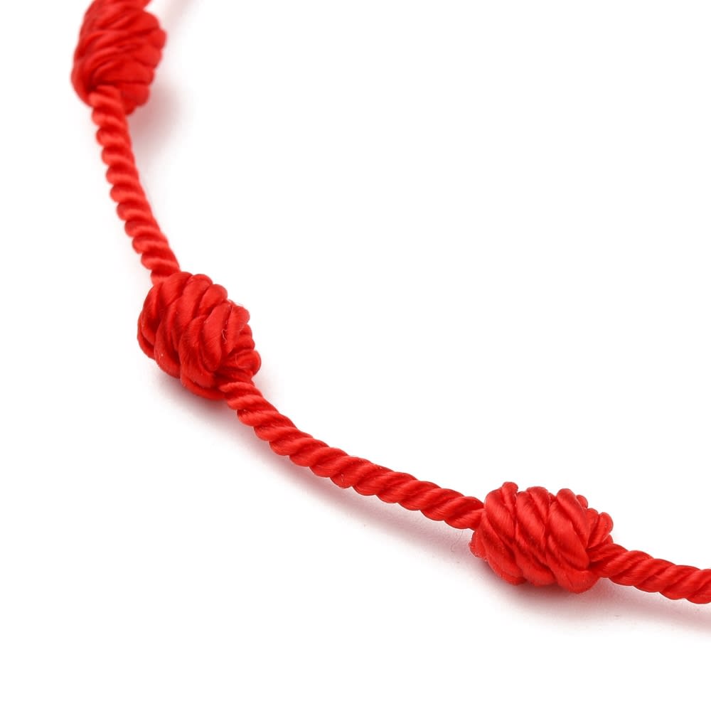 Pulsera ajustable protección 7 nudos hilo rojo4