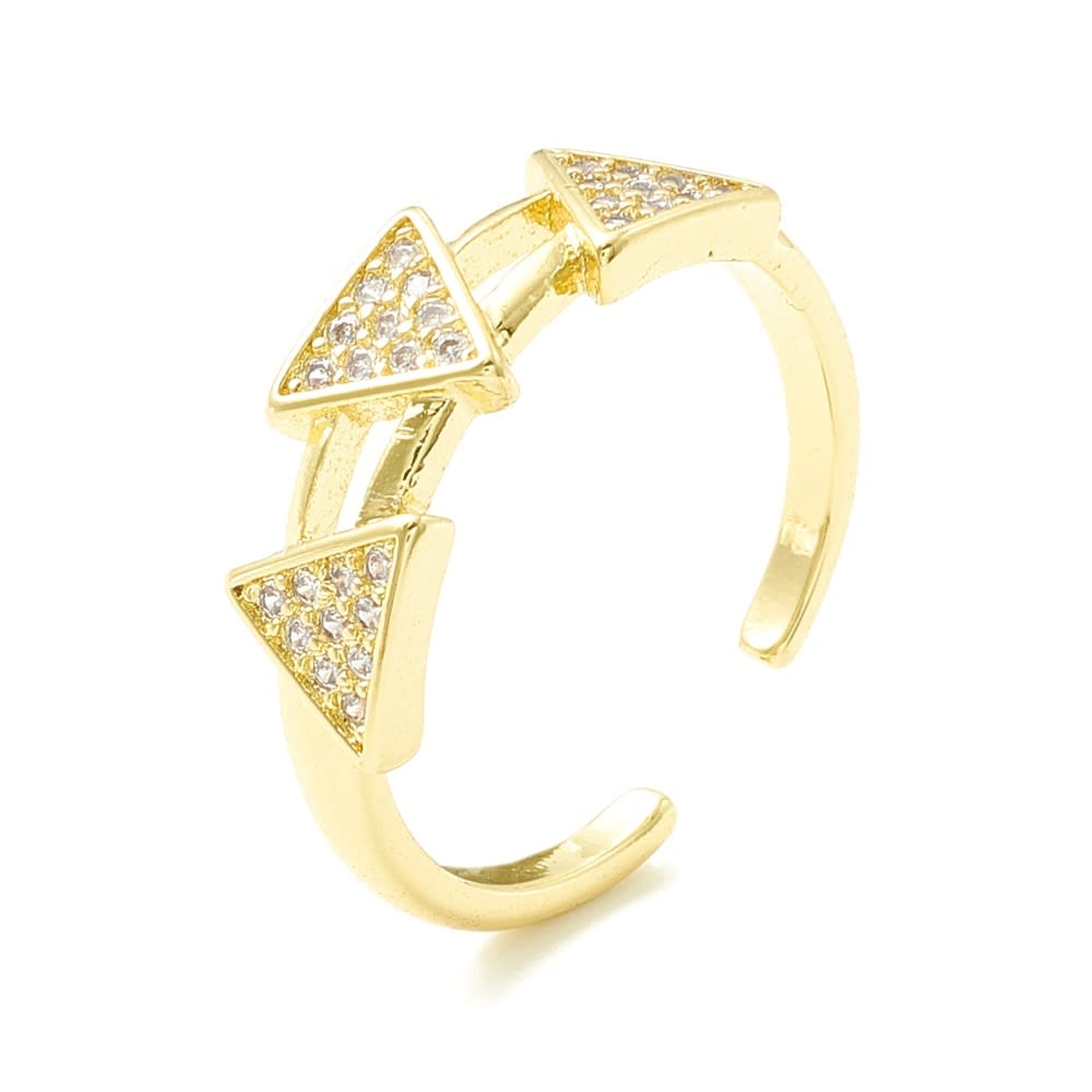 Anillo ajustable triángulos baño de oro / unidad2