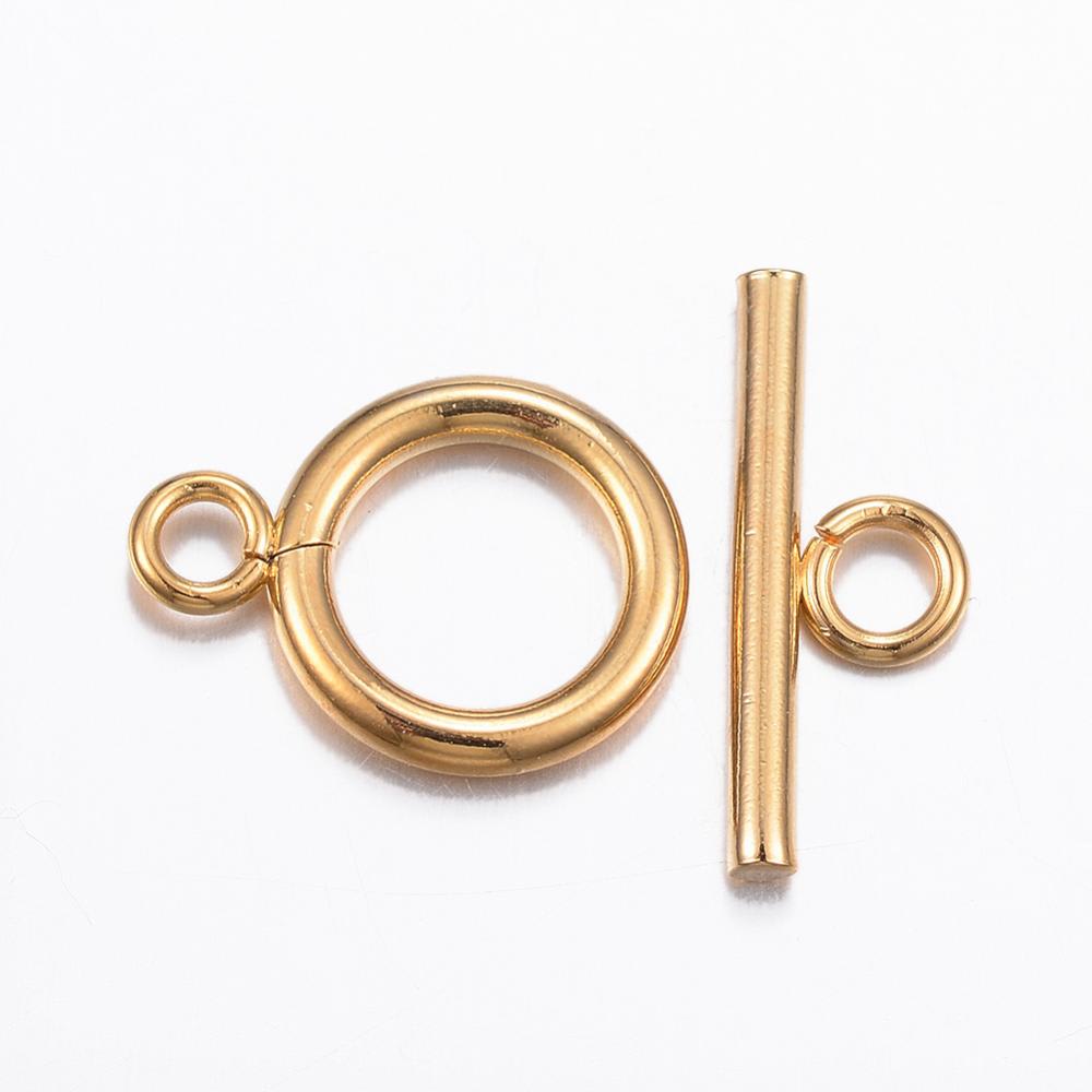 Broche marinero 16 mm acero dorado / set2