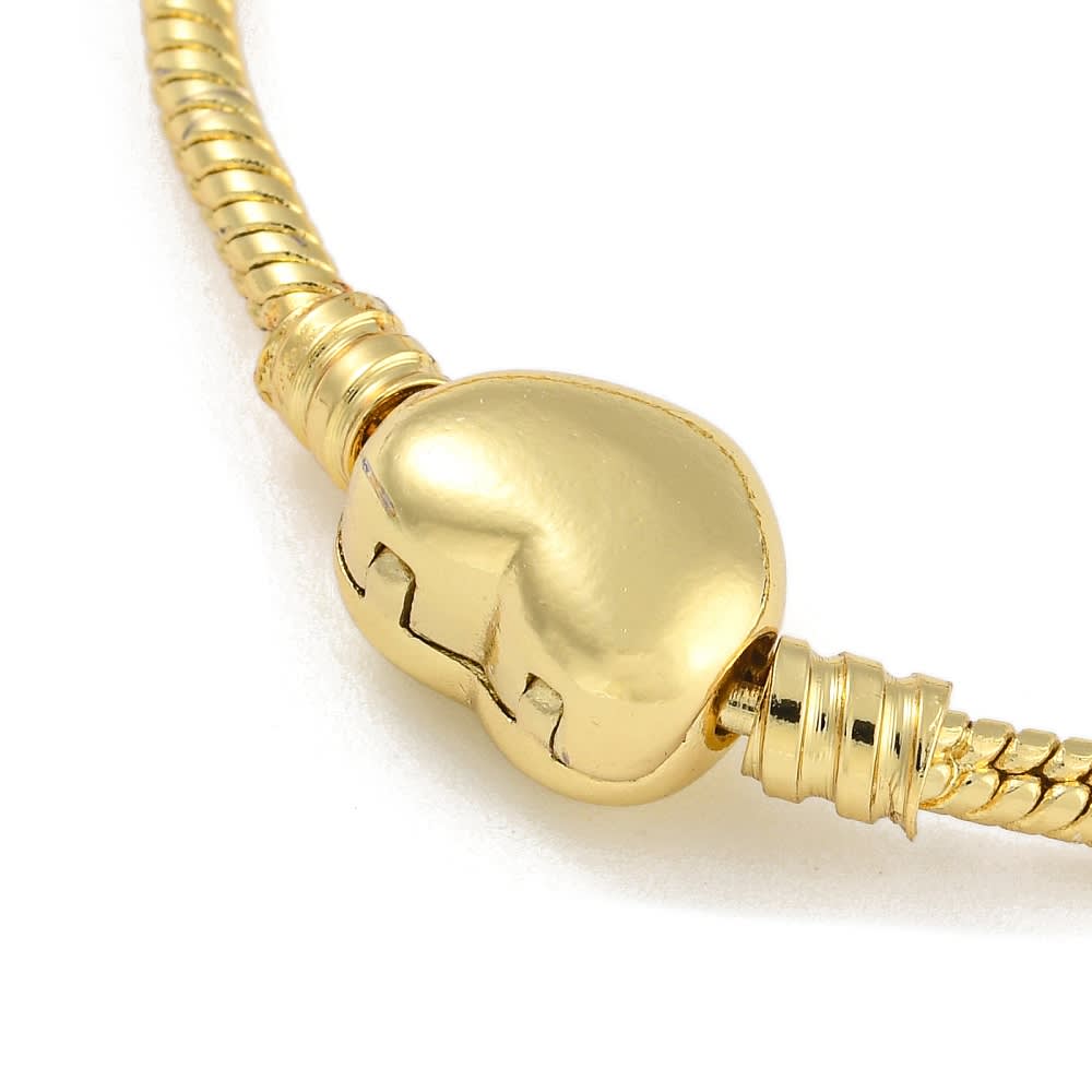 Base de pulsera estilo europeo broche corazón baño de oro 18 k / unidad2