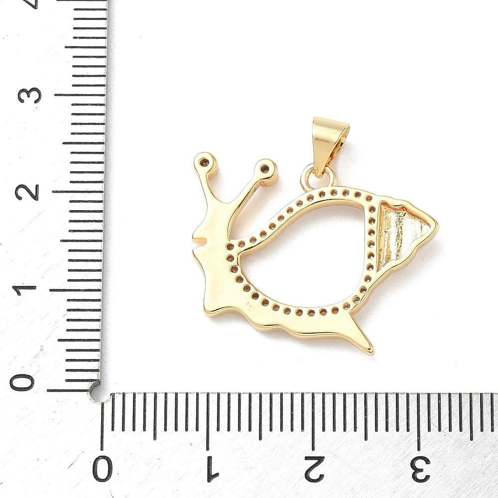 Dije colgante caracol caparazón zircón verano baño de oro / unidad3