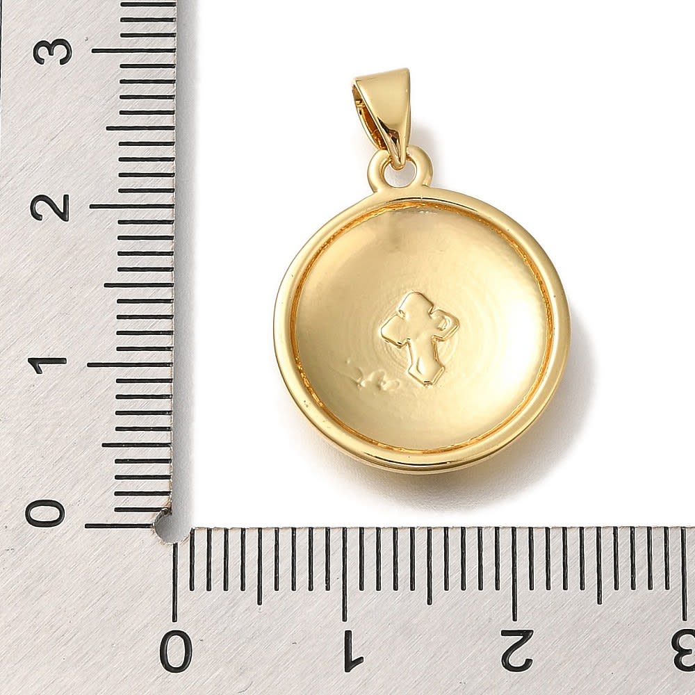 Dije colgante esmaltado pelota béisbol baseball baño oro / unidad3