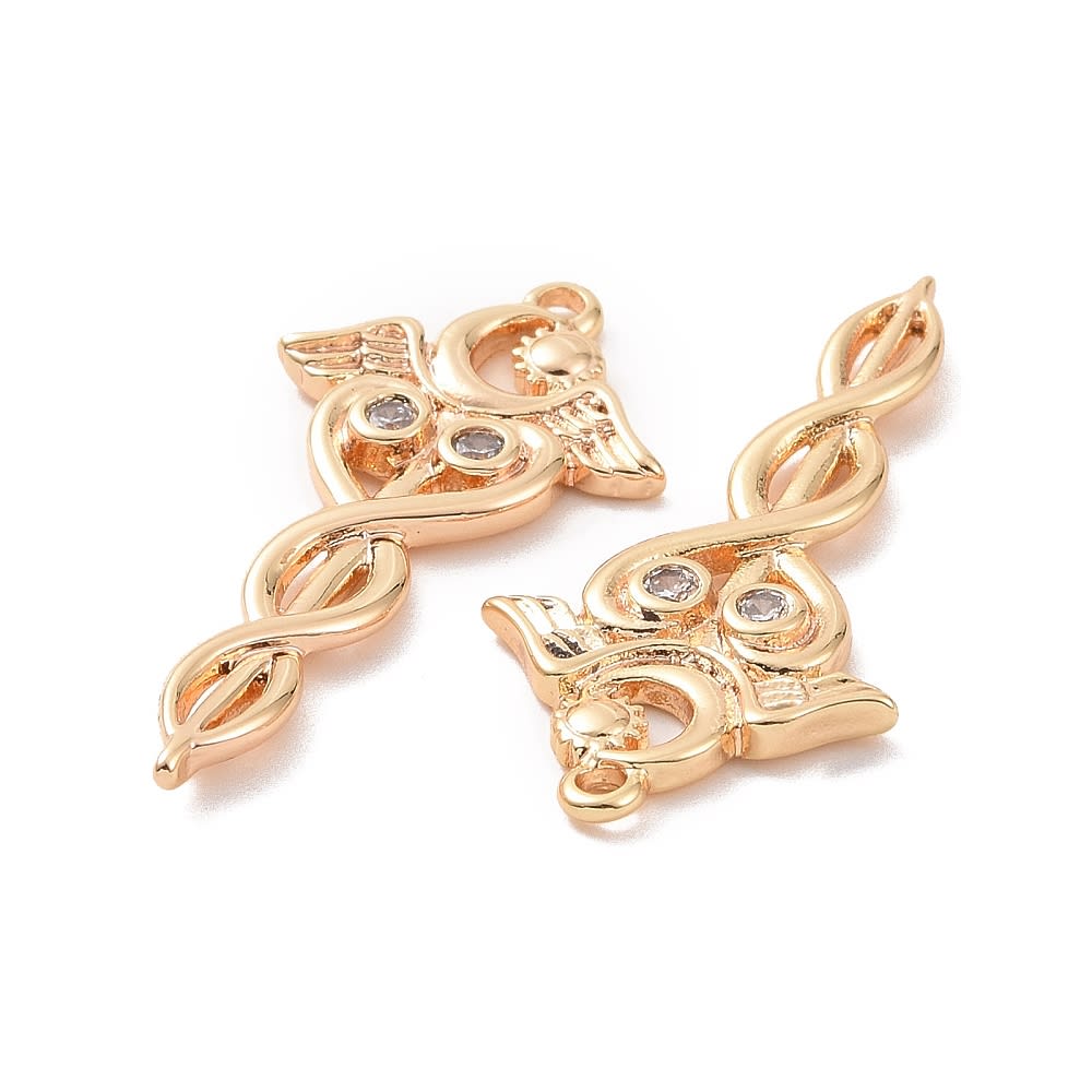 Dije colgante símbolo médico 31.5 mm zircón dorado plateado / unidad4