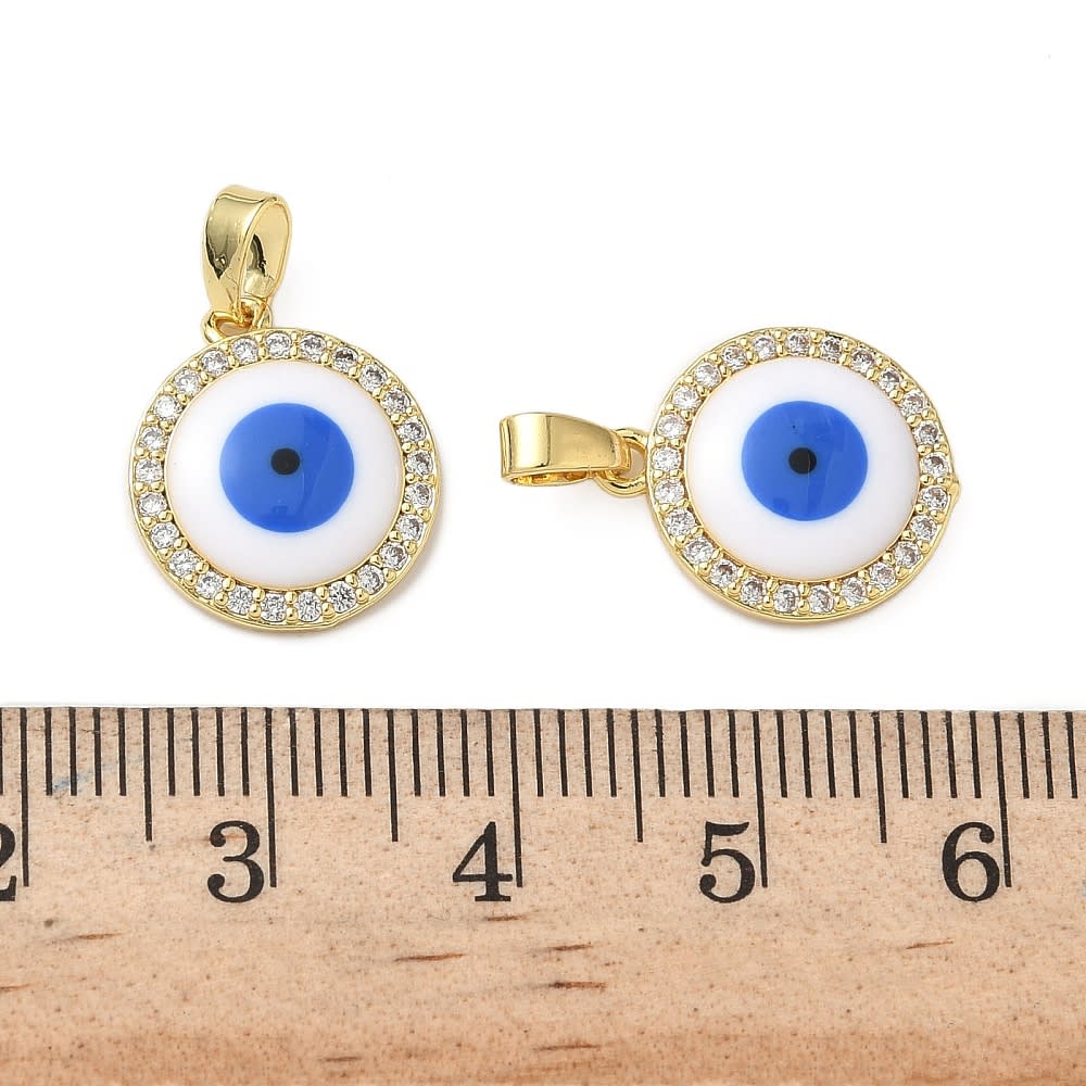 Dije colgante ojo turco protección nazar zircón baño de oro / unidad3