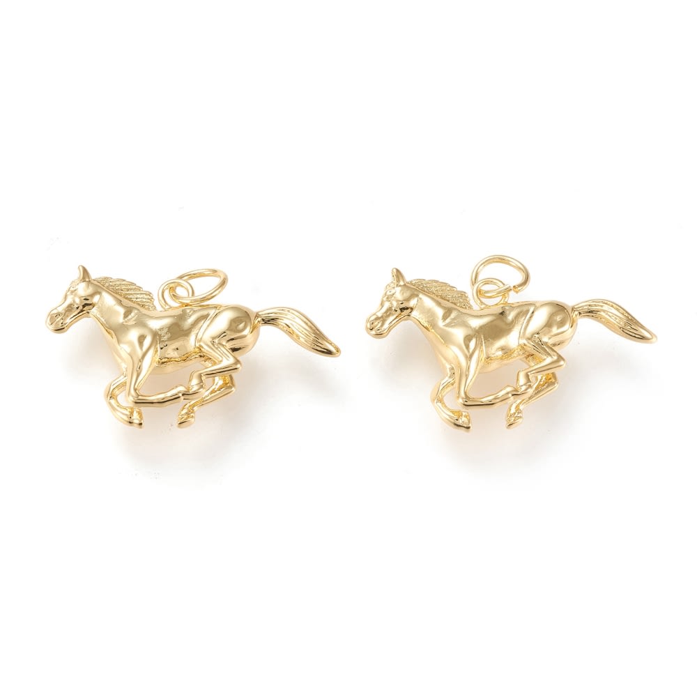 Dije colgante caballo baño de oro / unidad1