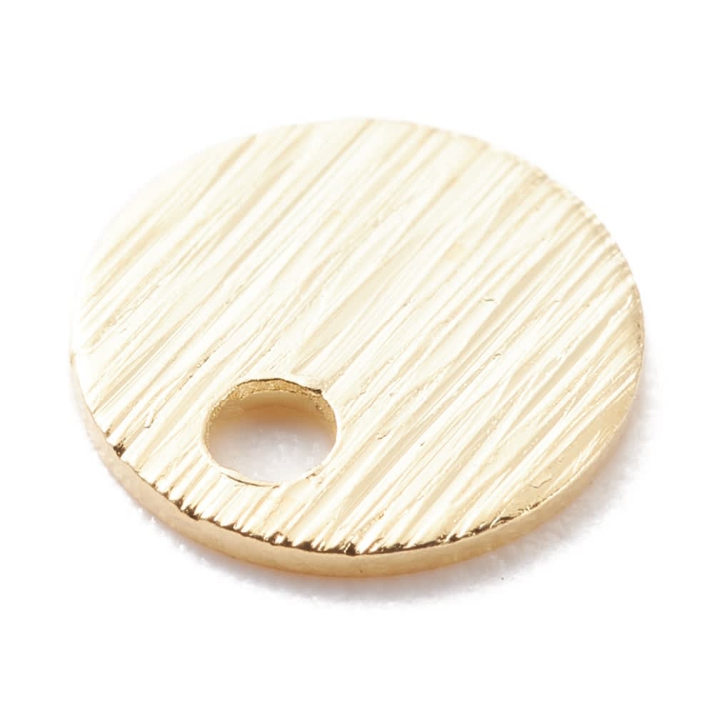 Dije colgante círculo 6 mm baño de oro / unidad3