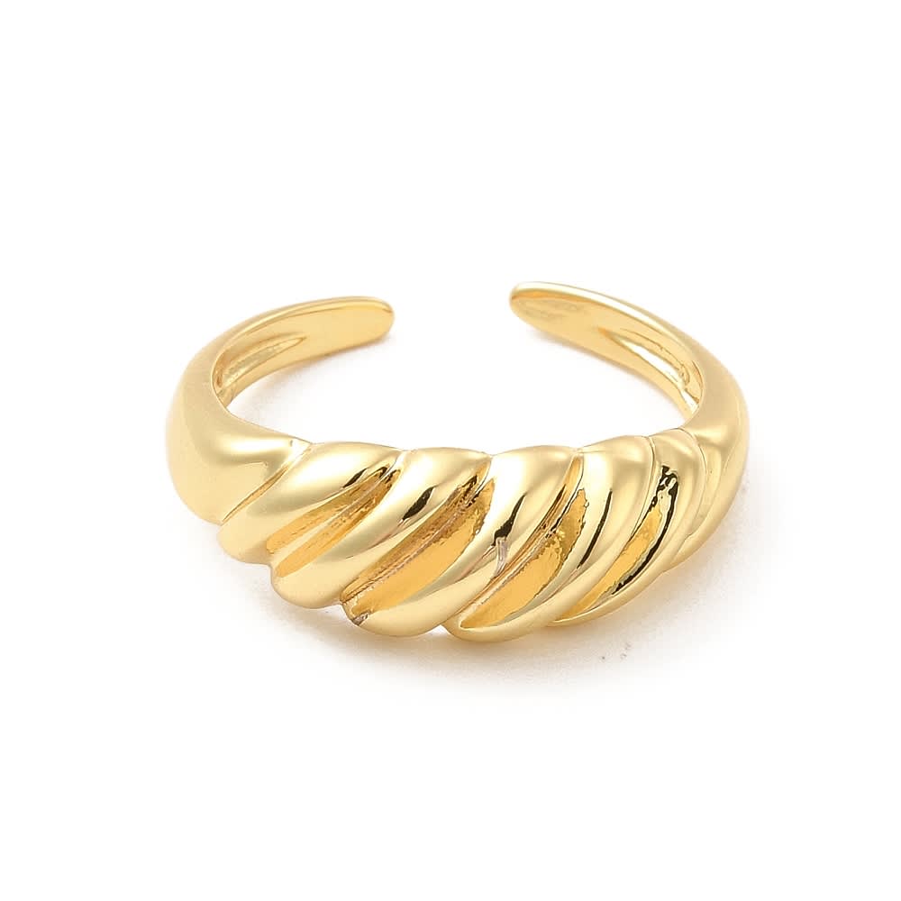 Anillo ajustable croissant baño de oro / unidad2