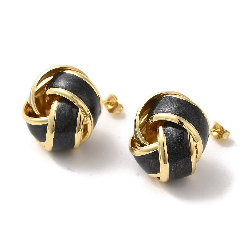 Aros topo topito nudo 21 mm baño de oro / par3