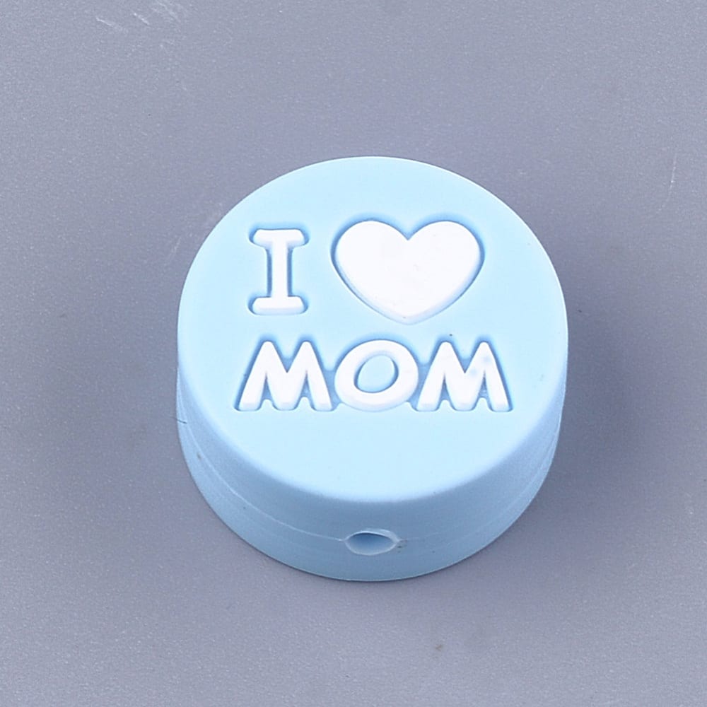 Mordedor silicona love mom mamá bebé portachupete / unidad2