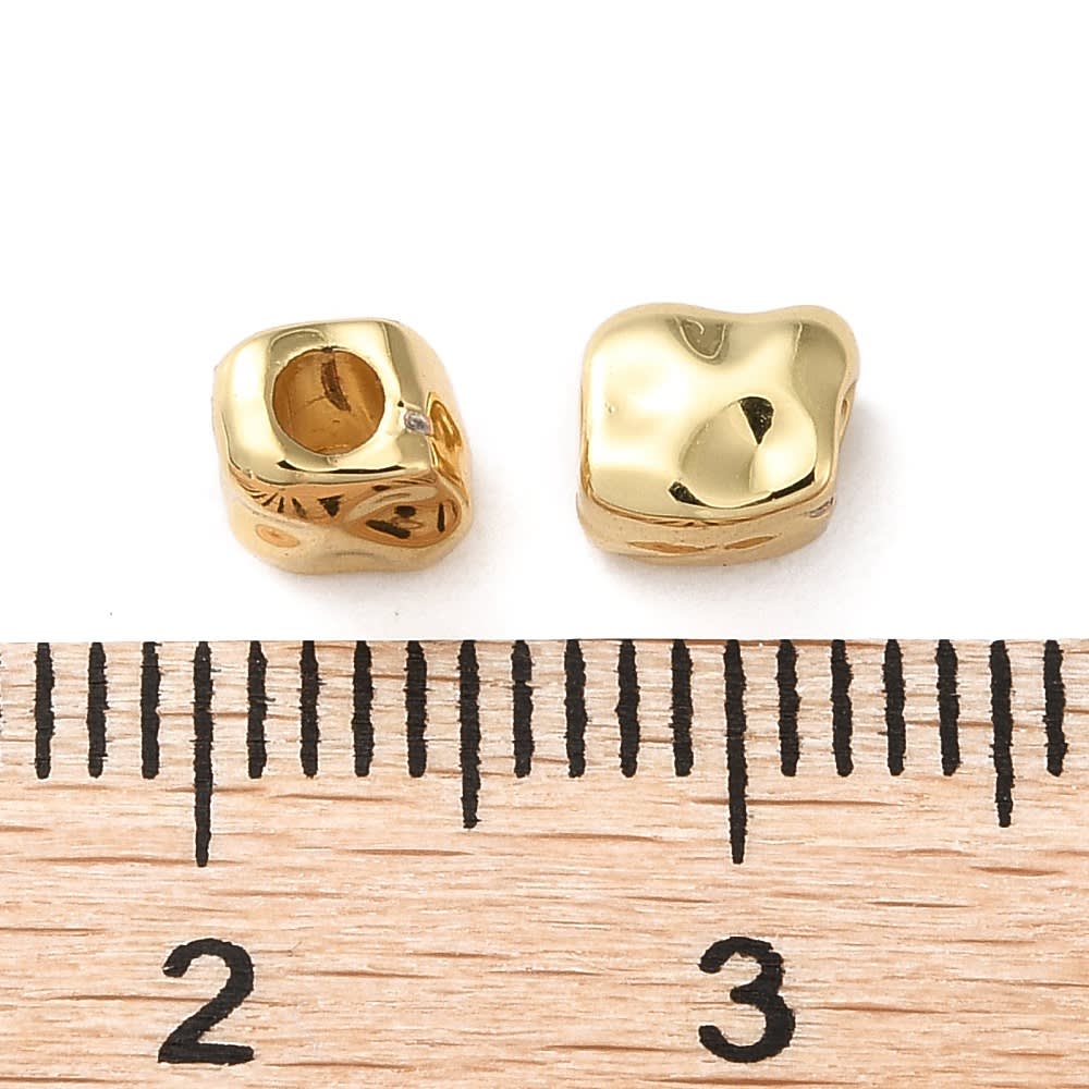 Separador rectangular textura 5 mm baño de oro 18k / unidad3