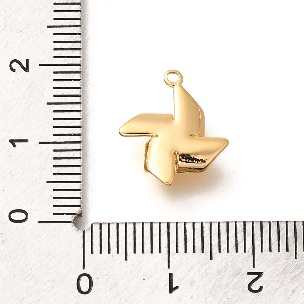 Dije colgante ventilador origami 15 mm baño oro / unidad3