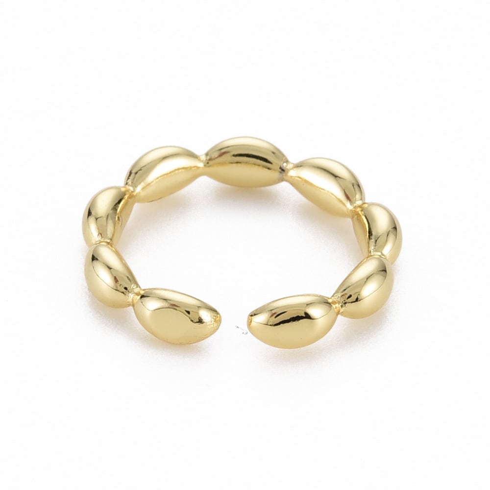 Anillo ajustable granos de arroz baño de oro / unidad3