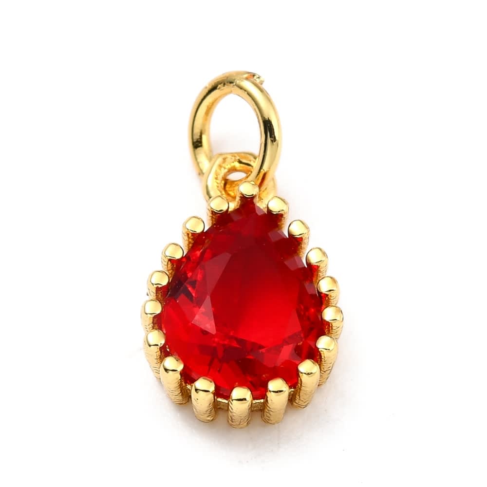 Dije colgante gota con zircón colores baño oro / unidad3