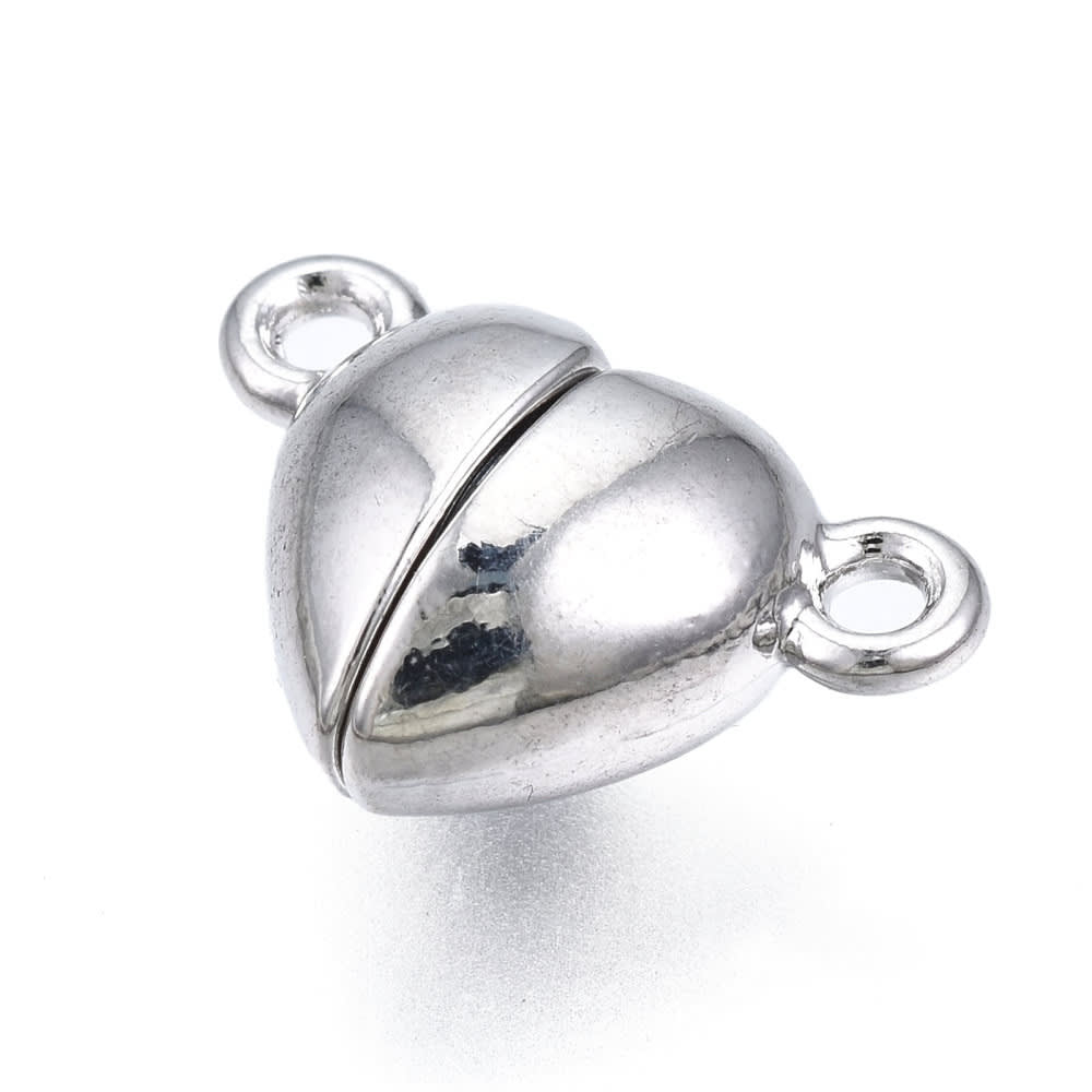 Broche Corazón magnético dorado plateado / set2