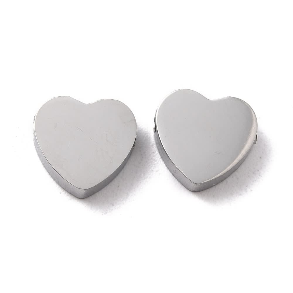 Dije pasador corazón 8.5 mm acero dorado plateado / unidad5