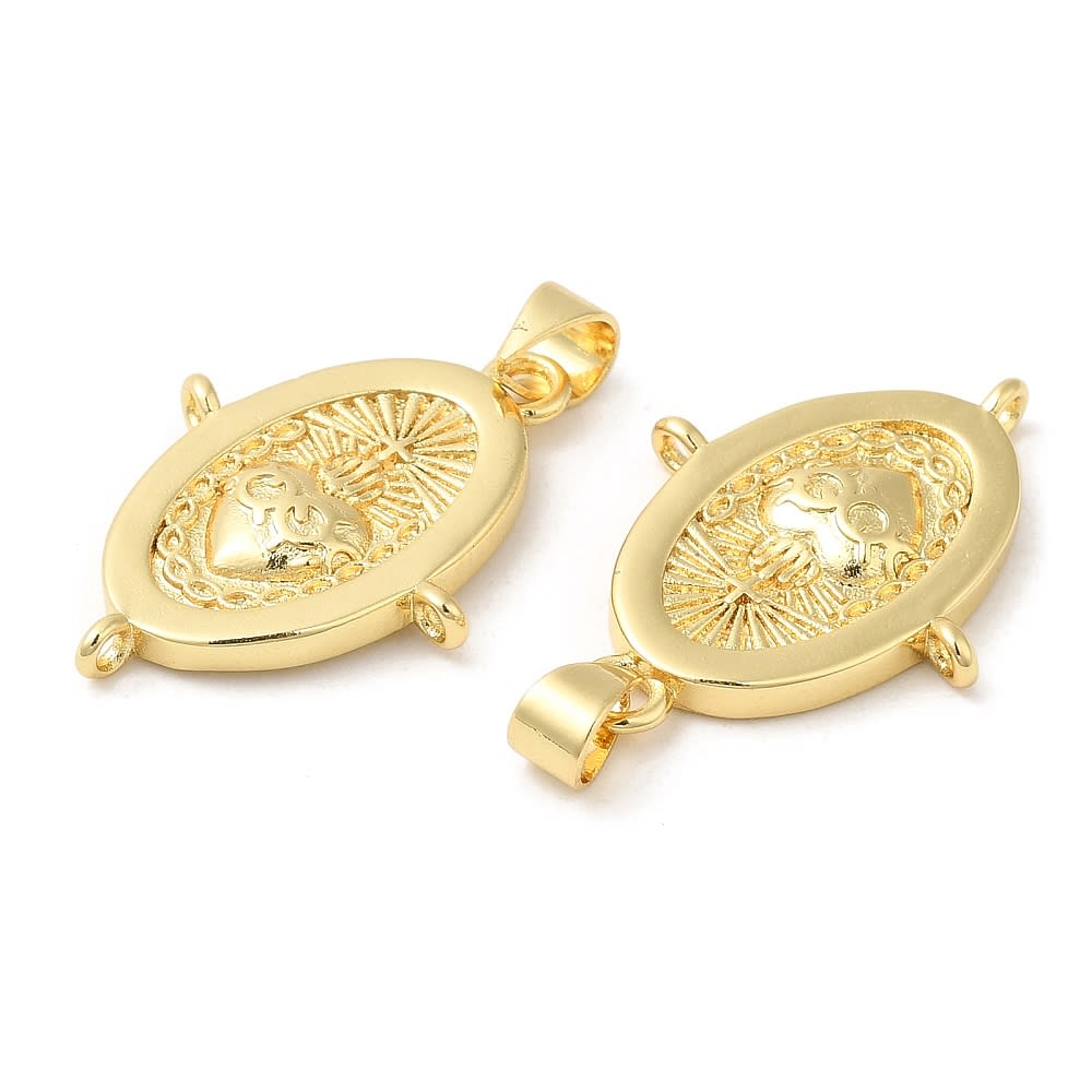 Dije colgante religioso con argolla para recamar Sagrado Corazón / unidad2