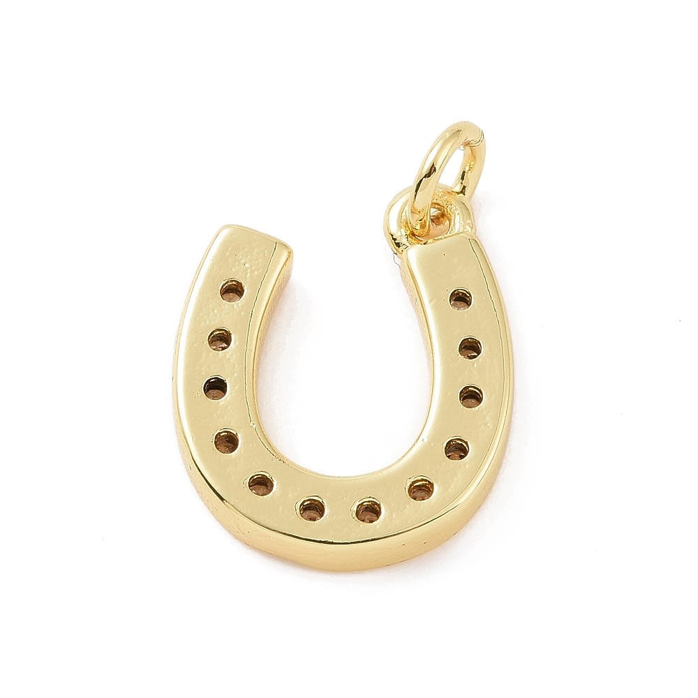 Dije colgante herradura amuleto suerte 15 mm zircón latón / unidad4