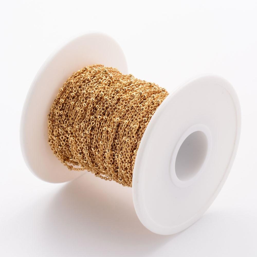 Cadena con balines acero dorado plateado / metro3