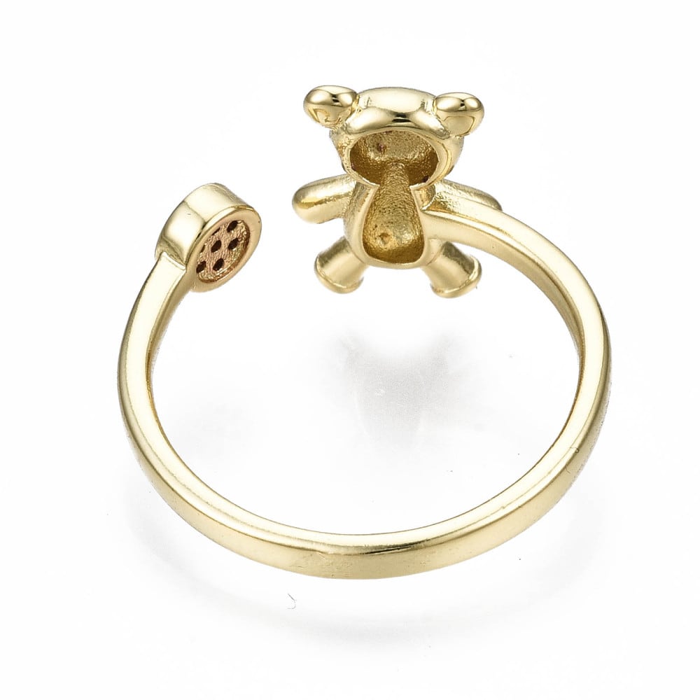 Anillo ajustable osito bear baño de oro / unidad3