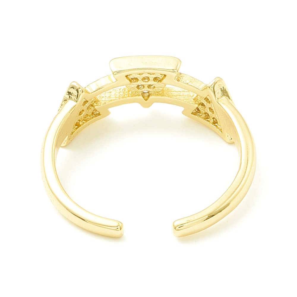 Anillo ajustable triángulos baño de oro / unidad3