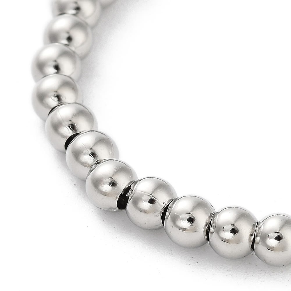 Pulsera ajustable balines 4 mm baño platino / unidad2
