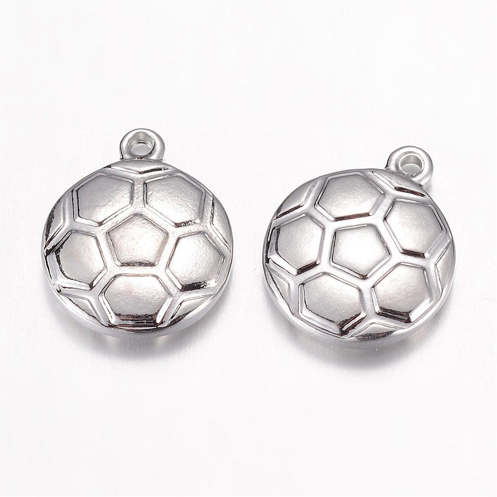 Dije colgante balón fútbol 15.5 mm acero / unidad2