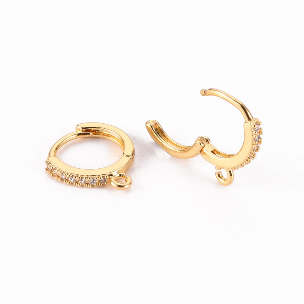 Base de aros catalán redonda zircón baño de oro / par1