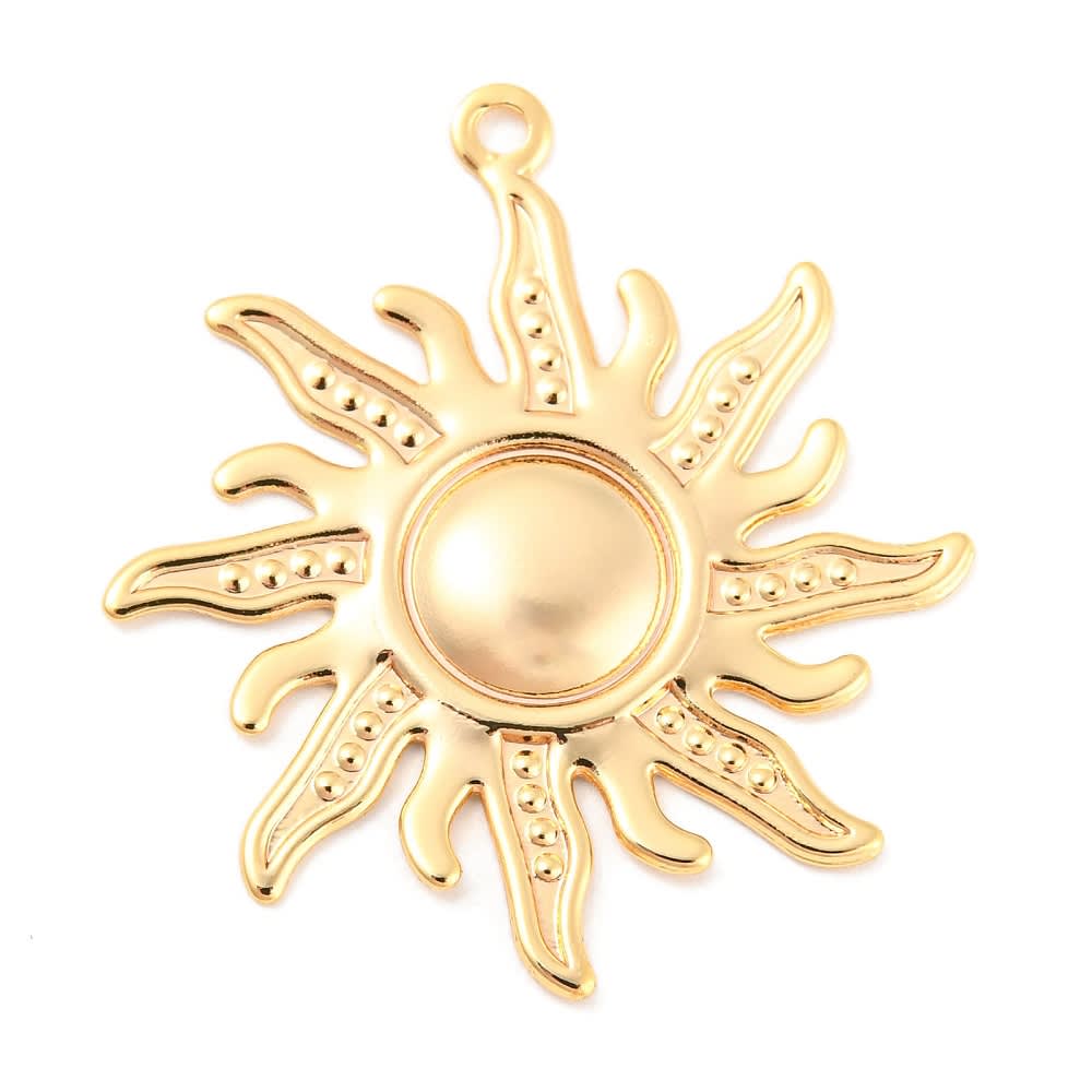 Maxi dije colgante sol 33 mm verano baño de oro / unidad2