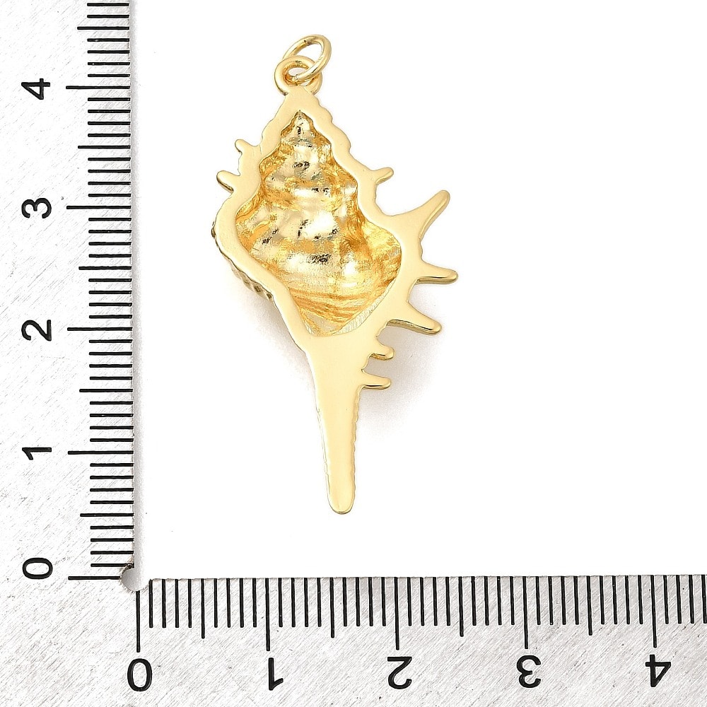 Maxi dije colgante concha de mar 40 mm verano baño de oro / unidad3