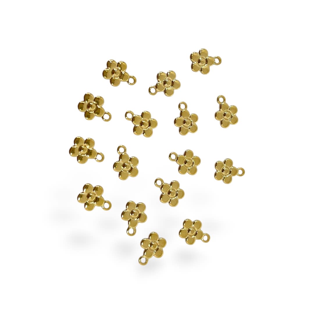 Mini dije flor 6 mm gold-filled / unidad1
