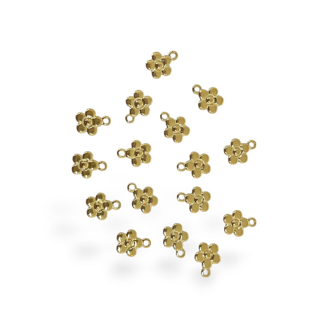 Mini dije flor 6 mm gold-filled / unidad2