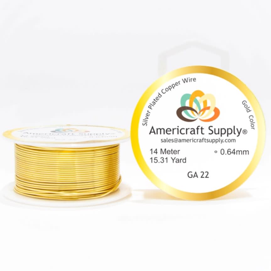 Alambre calibre 22 dorado americraft supply gold / Rollo1
